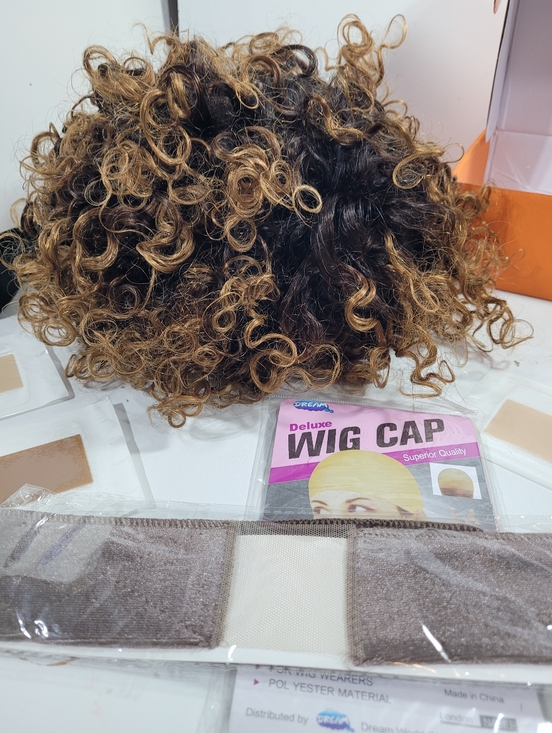 NEW ILIKEHAIR Glueless Curly Bob Wig Honey Blonde Highlights HD Lace Human Hair main image 7